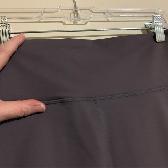 Fabletics Powerhold High Waisted Mesh Block Striped Gray Pink Leggings. - Picture 7 of 11